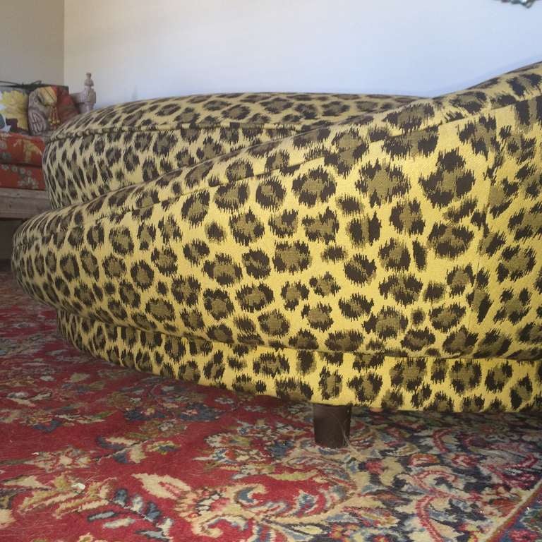 Vintage Round Leopard Sofa For Sale 1