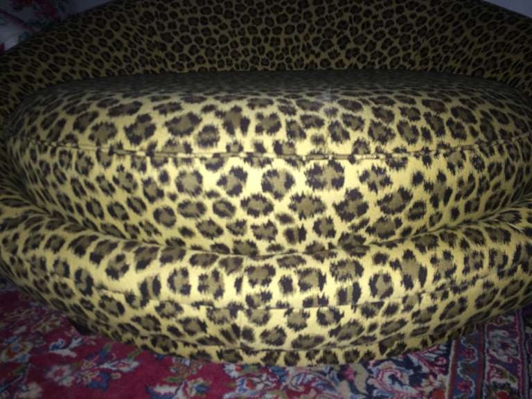 Vintage Round Leopard Sofa In Excellent Condition For Sale In Palm Springs, CA