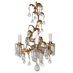 19c French Baccarat Gilded Chandelier