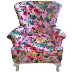 Vintage Cabbage Rose Club Chair