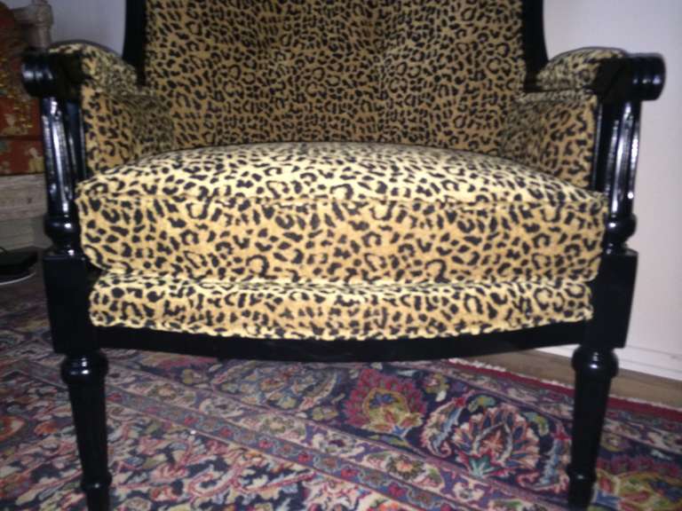 French Vintage Leopard Balloon Chairs For Sale 2