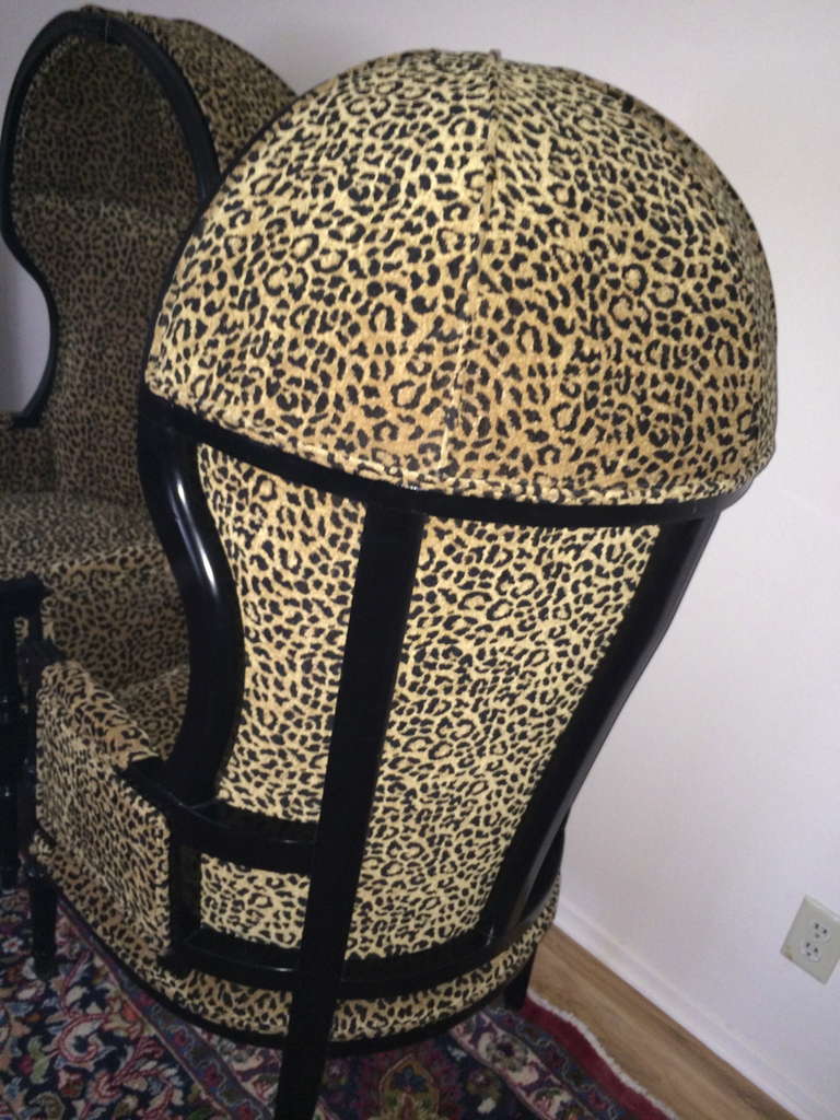 French Vintage Leopard Balloon Chairs In Excellent Condition For Sale In Palm Springs, CA