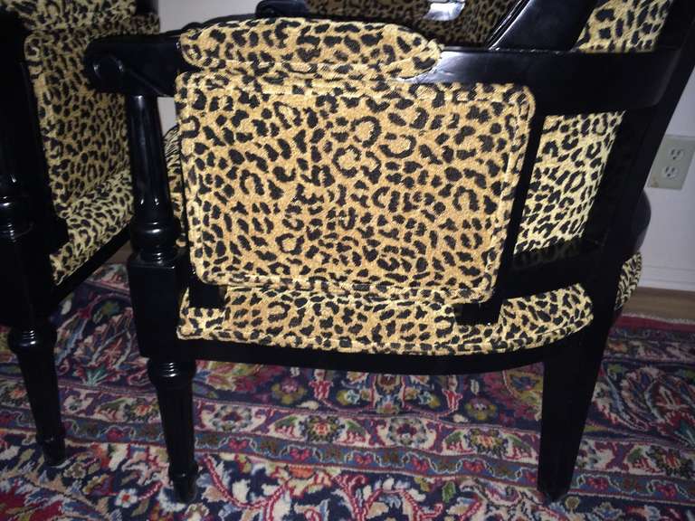 French Vintage Leopard Balloon Chairs For Sale 6