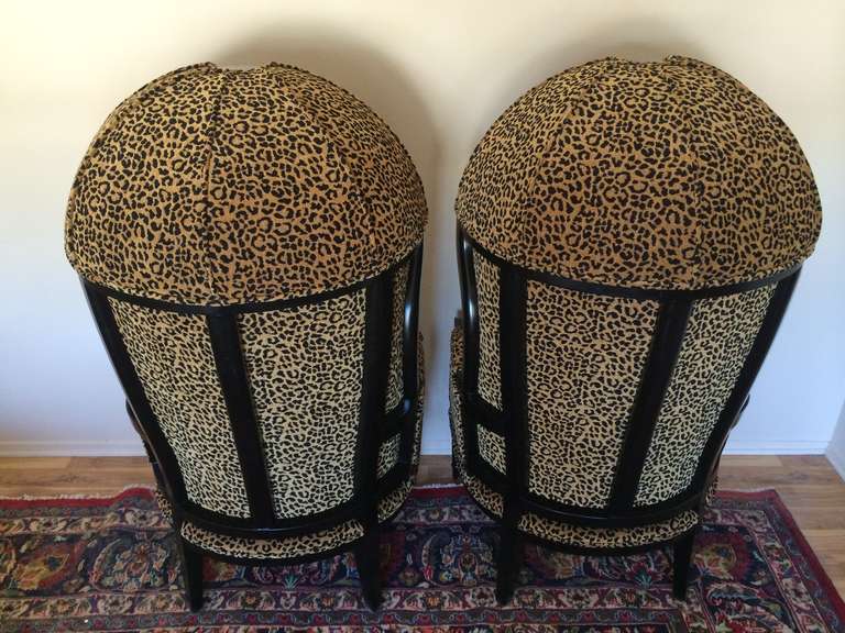 19th Century French Vintage Leopard Balloon Chairs For Sale