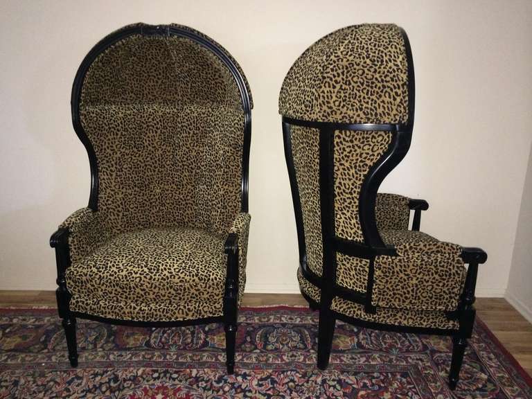 French Vintage Leopard Balloon Chairs For Sale 5