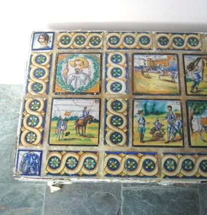 20th Century 1920's Spanish Mission Tile Table Pictorial Hp Tiles For Sale