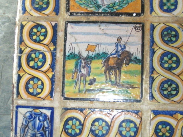 Iron 1920's Spanish Mission Tile Table Pictorial Hp Tiles For Sale