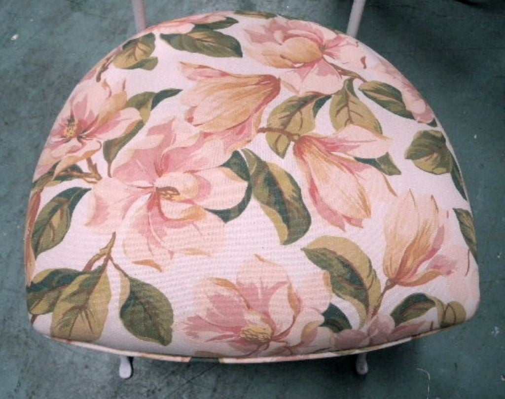 1950's Woodard Lg Patio Table Six Chairs Pomegranate Pattern 4