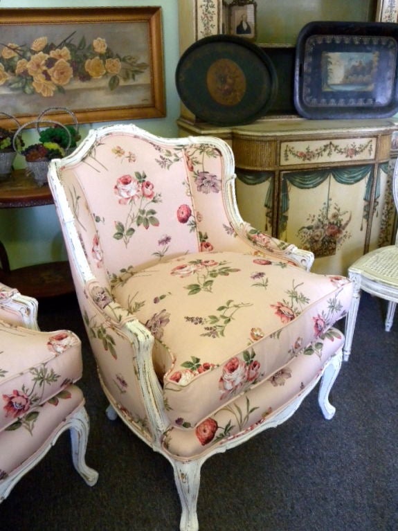 Charming French Country Paris Salon Chairs PAIR (2) For Sale 7
