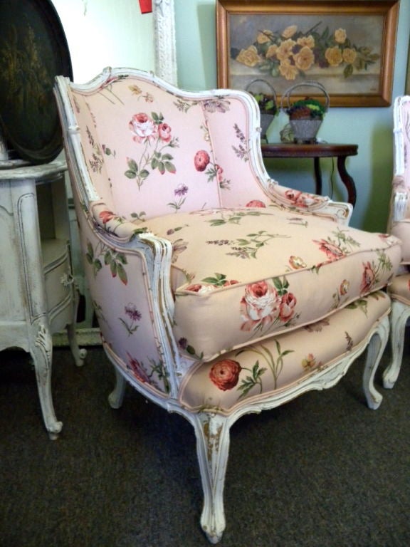 Charming French Country Paris Salon Chairs PAIR (2) For Sale 1