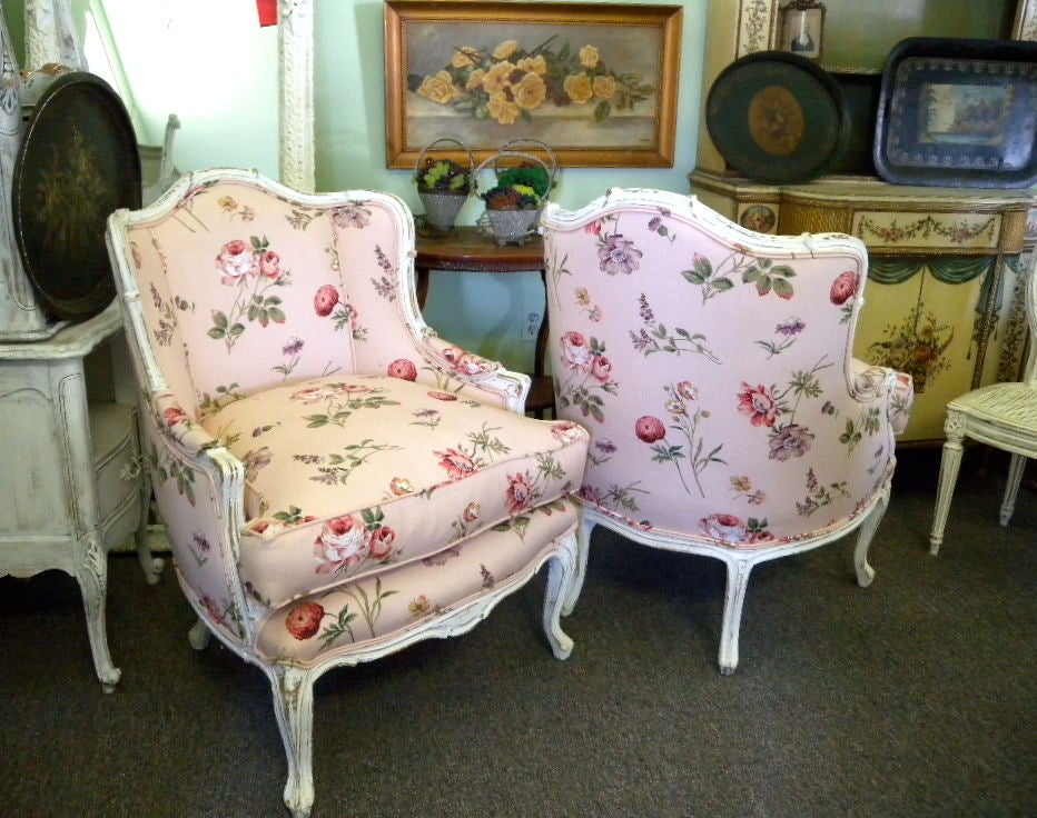 Charming French Country Paris Salon Chairs PAIR (2) For Sale 6