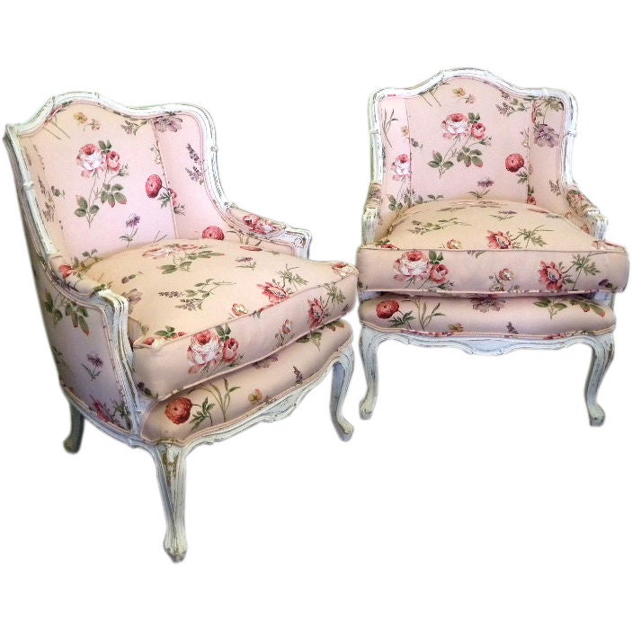 Charming French Country Paris Salon Chairs PAIR (2) For Sale
