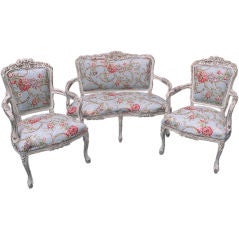 Vintage French Country Arm Chairs ~ Carved Ornate ROSES