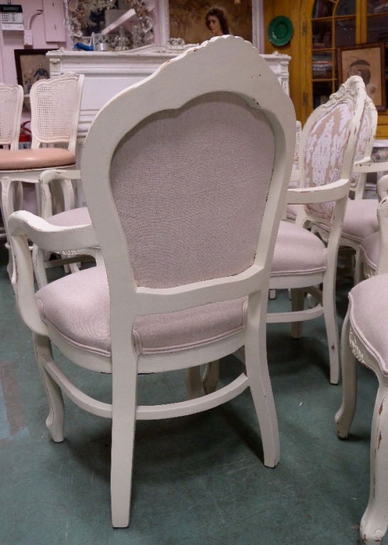 Vintage 1960's French Country Dining Chairs Set of 8 For Sale 5