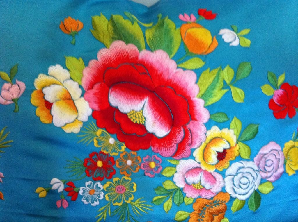 GORGEOUS pair of vintage satin,turquoise,reds,greens,pinks,yellows floral chinoiserie pillows~