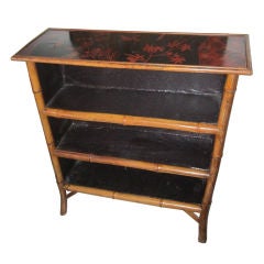 Antique 19c Chinois Bamboo Bookcase