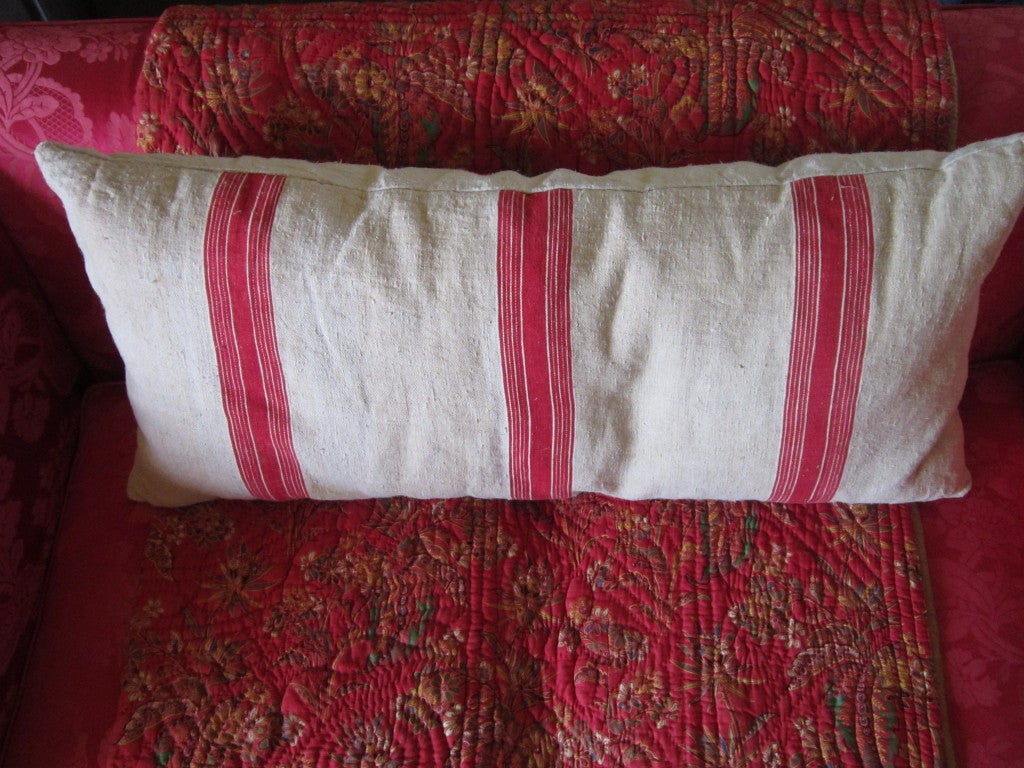 French Muslin Feed Sack Cushions For Sale 1