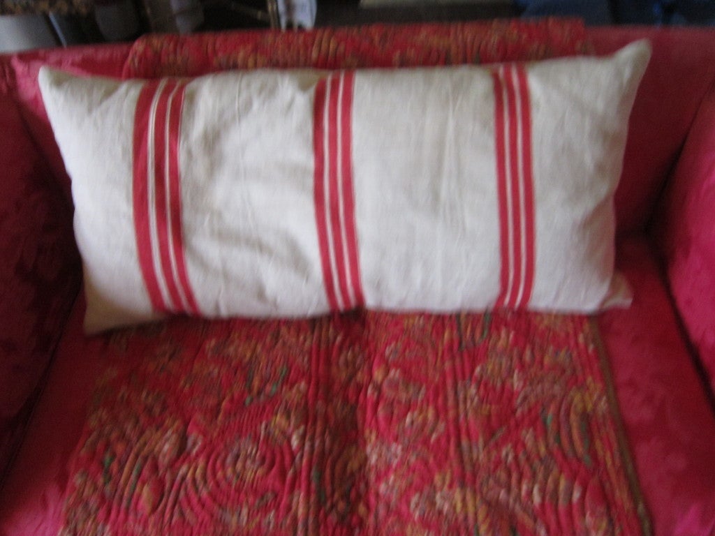 French Muslin Feed Sack Cushions For Sale 3