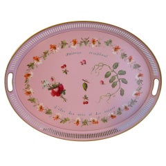 Pink Hand Painted Tole Tray