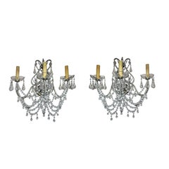 Pair Of Crystal Sconces