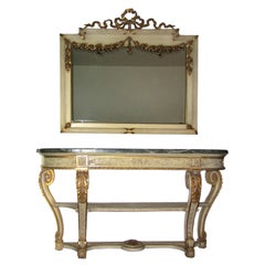 French Marble Console & Mirror
