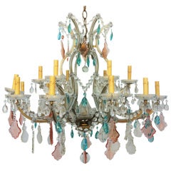 Vintage Pink and Turquoise Chandelier