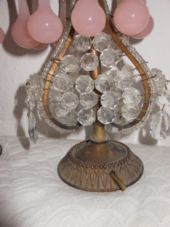 Vintage Pink Drop Sconce Lamps