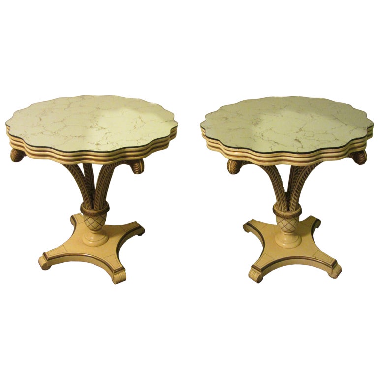 Pair Vintage Plum Tables
