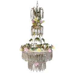 Vintage French Rose Chandelier