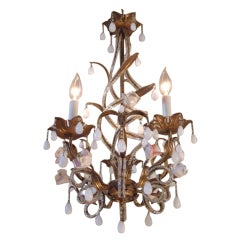 Antique Opaline Crystal Chandelier