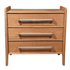 French Moderne Bare Oak Chest of Drawers