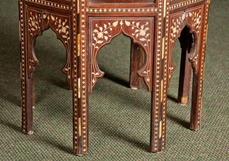 A Middle Eastern Bone Inlaid End Table 1