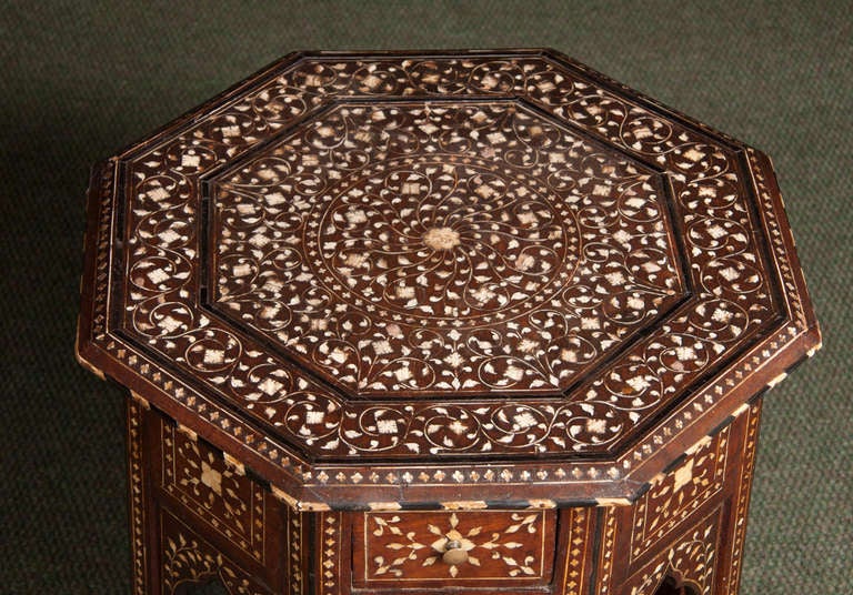 Moorish A Middle Eastern Bone Inlaid End Table