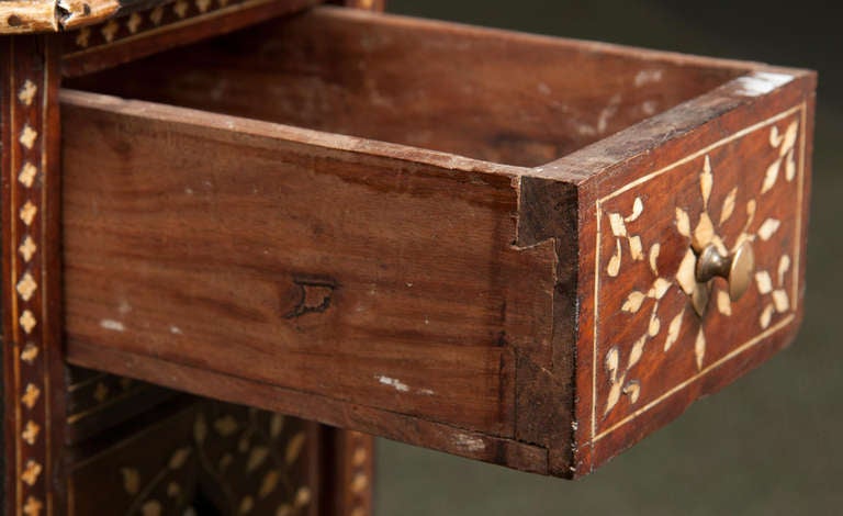 19th Century A Middle Eastern Bone Inlaid End Table