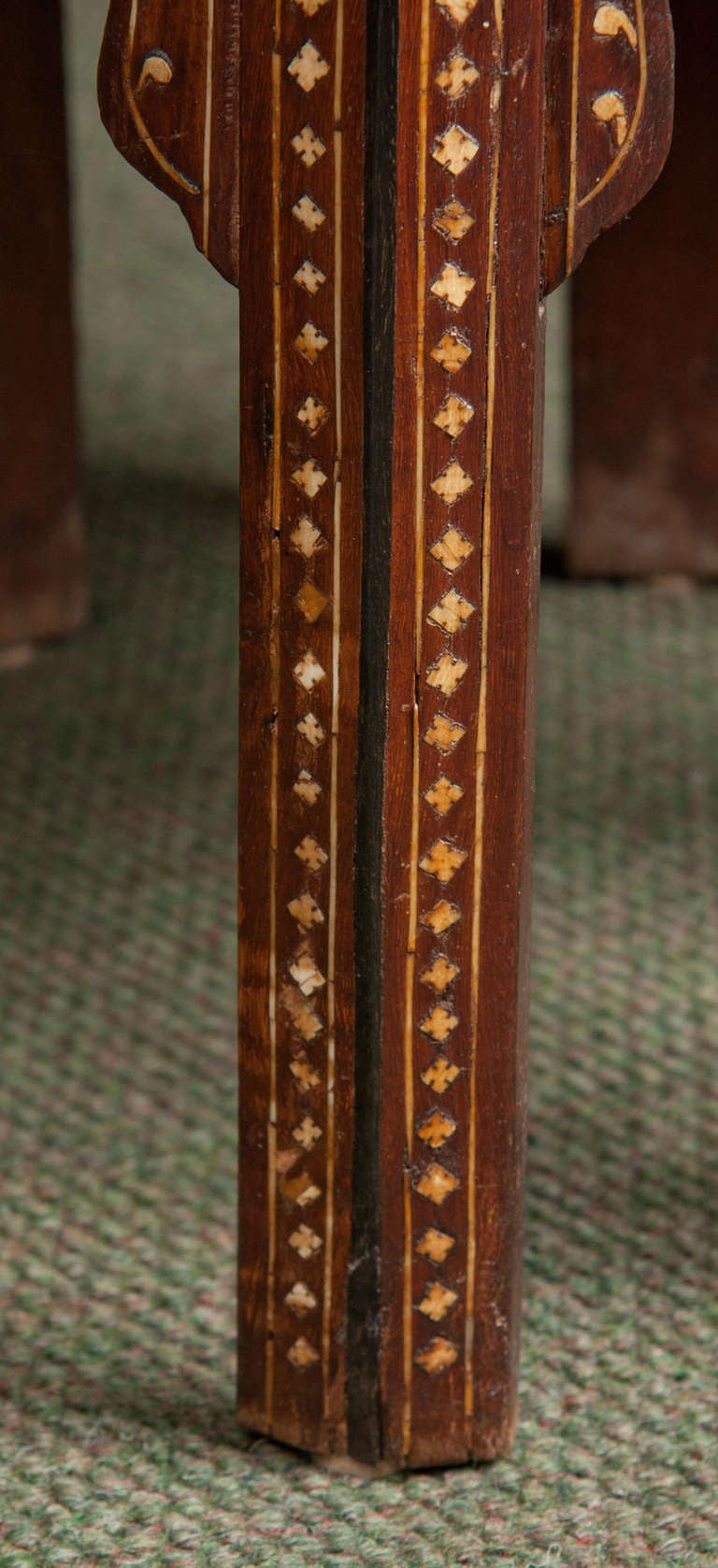 A Middle Eastern Bone Inlaid End Table 3
