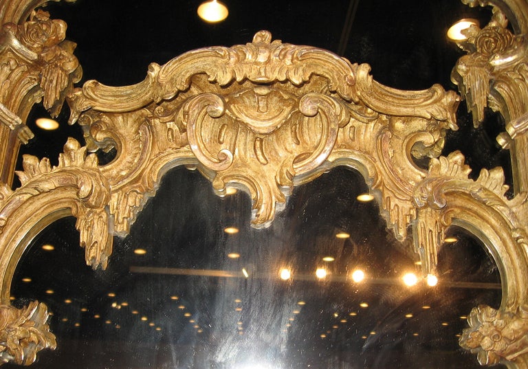 Pair of Mid. 19th C Rococo Gilt Mirrors In Excellent Condition In Mississauga, ON