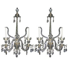 Pair of George III  Late 18th / Early 19th C Cut-Glass Wall Sconces