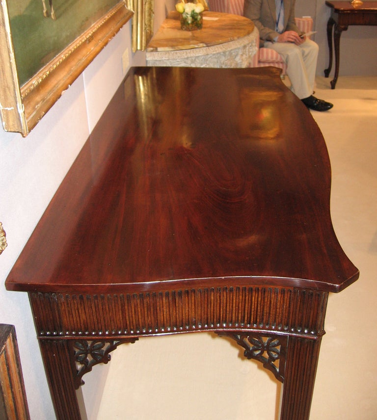 Hand-Carved George III Mahogany Serpentine Server For Sale