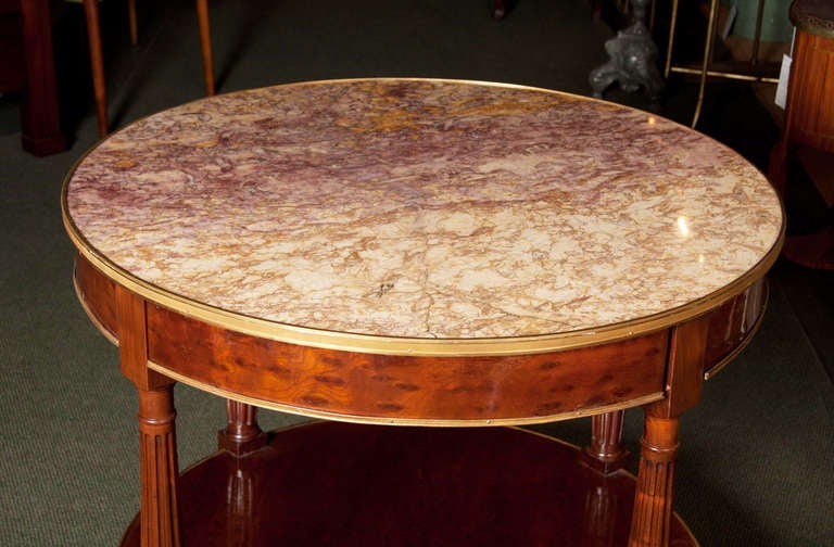 Neoclassical French Mahogany Bouillotte Table For Sale