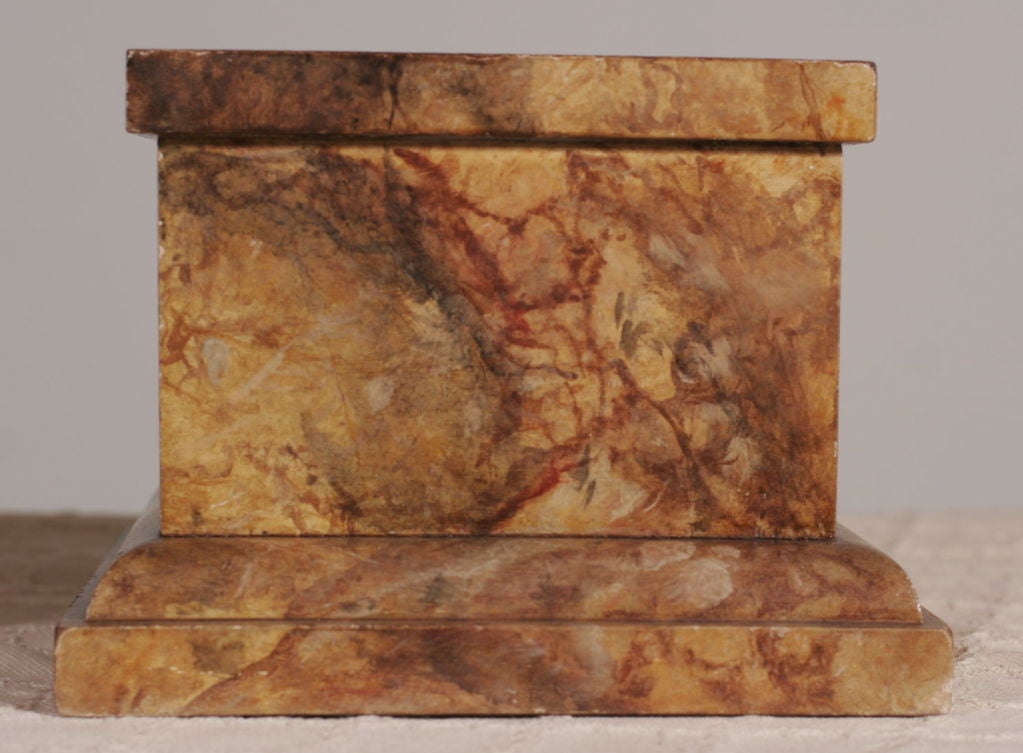 English Pair of Faux Marbleized Painted Stands For Sale