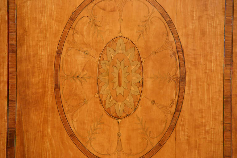 Sheraton 18th Century Oval Marquetry Inlaid Pembroke Table For Sale