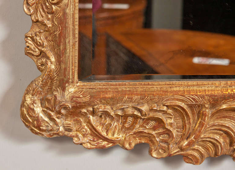 Gold Leaf 18th Century Gilt Mirror For Sale