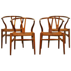 Set of Four Wishbone Chairs