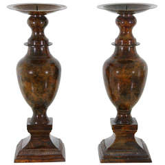 Pair of Baluster Form Candle Sticks