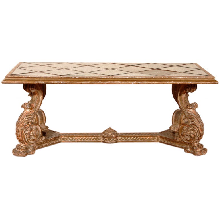 Italian Gilt and Mirrored Coffee Table For Sale