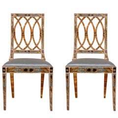 A Pair of  Faux Painted Chairs