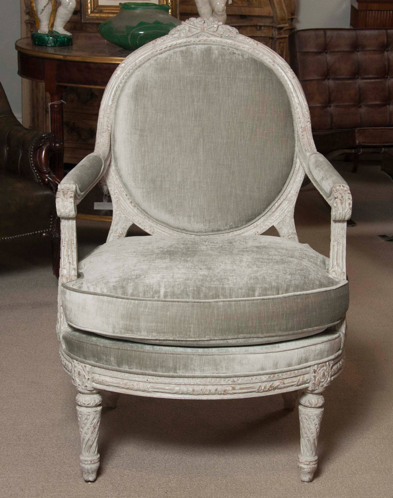 Neoclassical Pair of Italian, Late 18th Century Armchairs For Sale