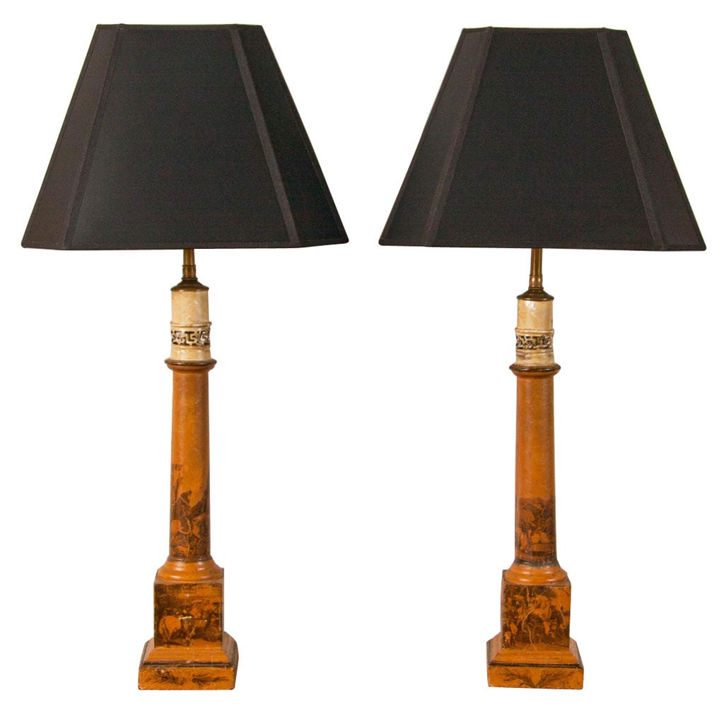 Pair of Regency Lamps For Sale