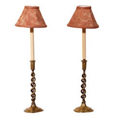 Pr. Brass Candlestick Lamps