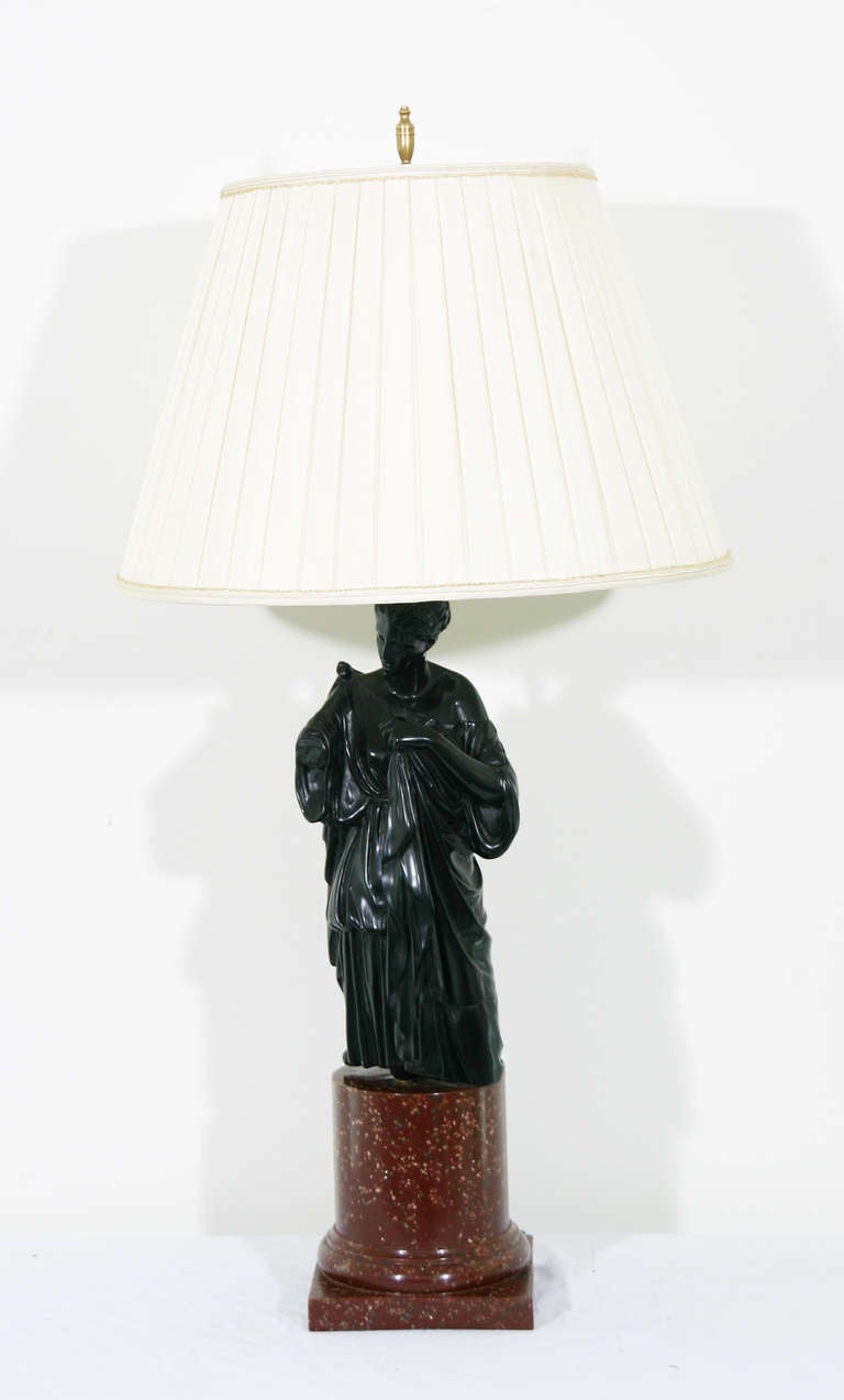 Italian Draped Goddess Figural Lamp For Sale